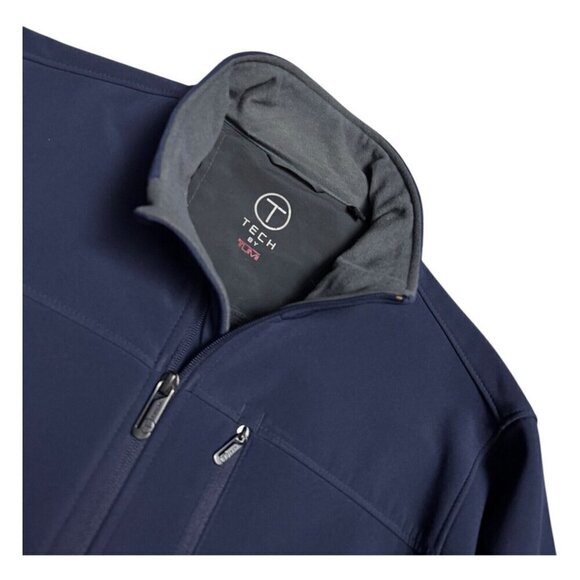 TUMI TECH Blue Shell Waterproof Luxury Designer Windbreaker Jacket Mens Medium - Picture 2 of 6